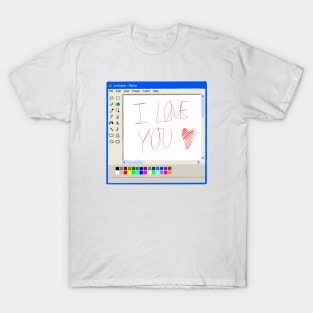 I Love You MS Paint drawing T-Shirt